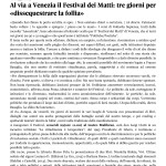 Al via a Venezia il Festival dei Matti_ tre giorni per «dissequestrare la follia» - Il Sole 24 ORE_28.05