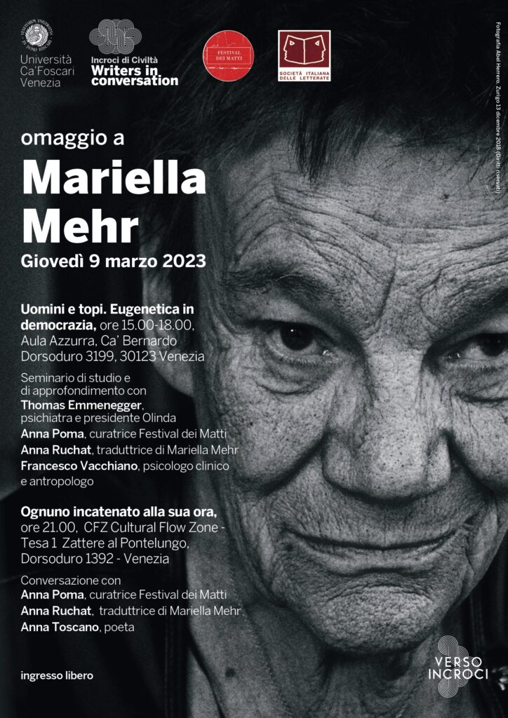 Omaggio a Mariella Mehr – Università di Ca’ Foscari Venezia, 9 marzo 2023